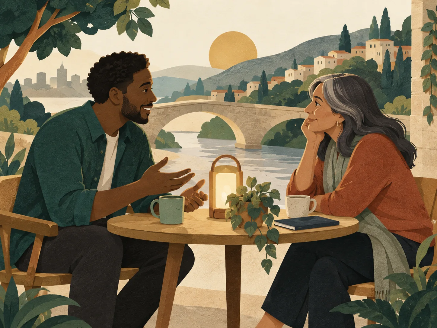 An editorial scene expressing evangelism through service and community