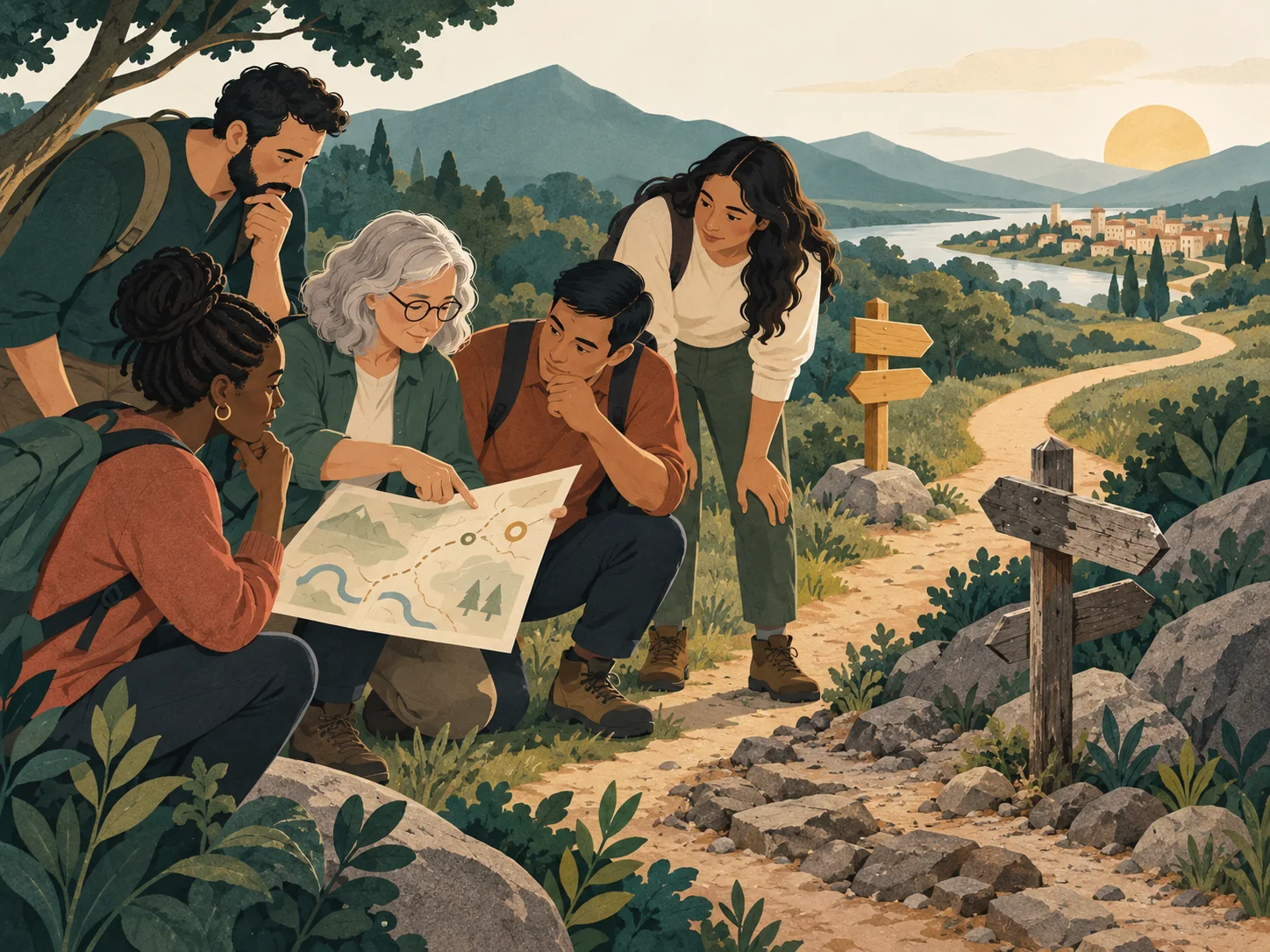 An editorial scene expressing prophecy through service and community